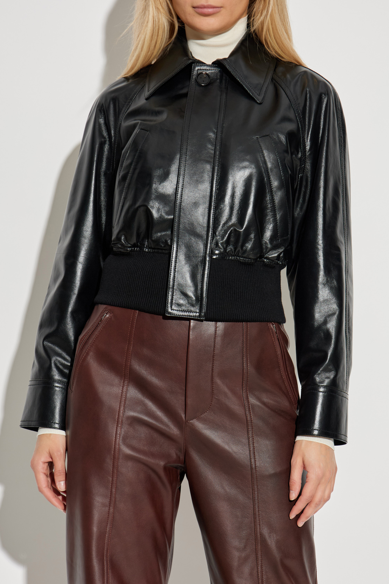 Black Leather jacket Bottega Veneta - Vitkac AS